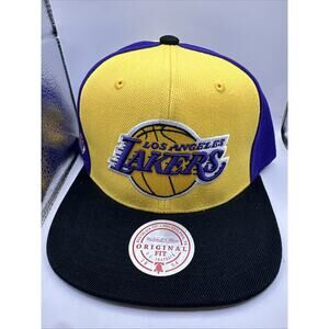 Mitchell & Ness Los Angeles Lakers Logo Adjustable Snapback Hat
